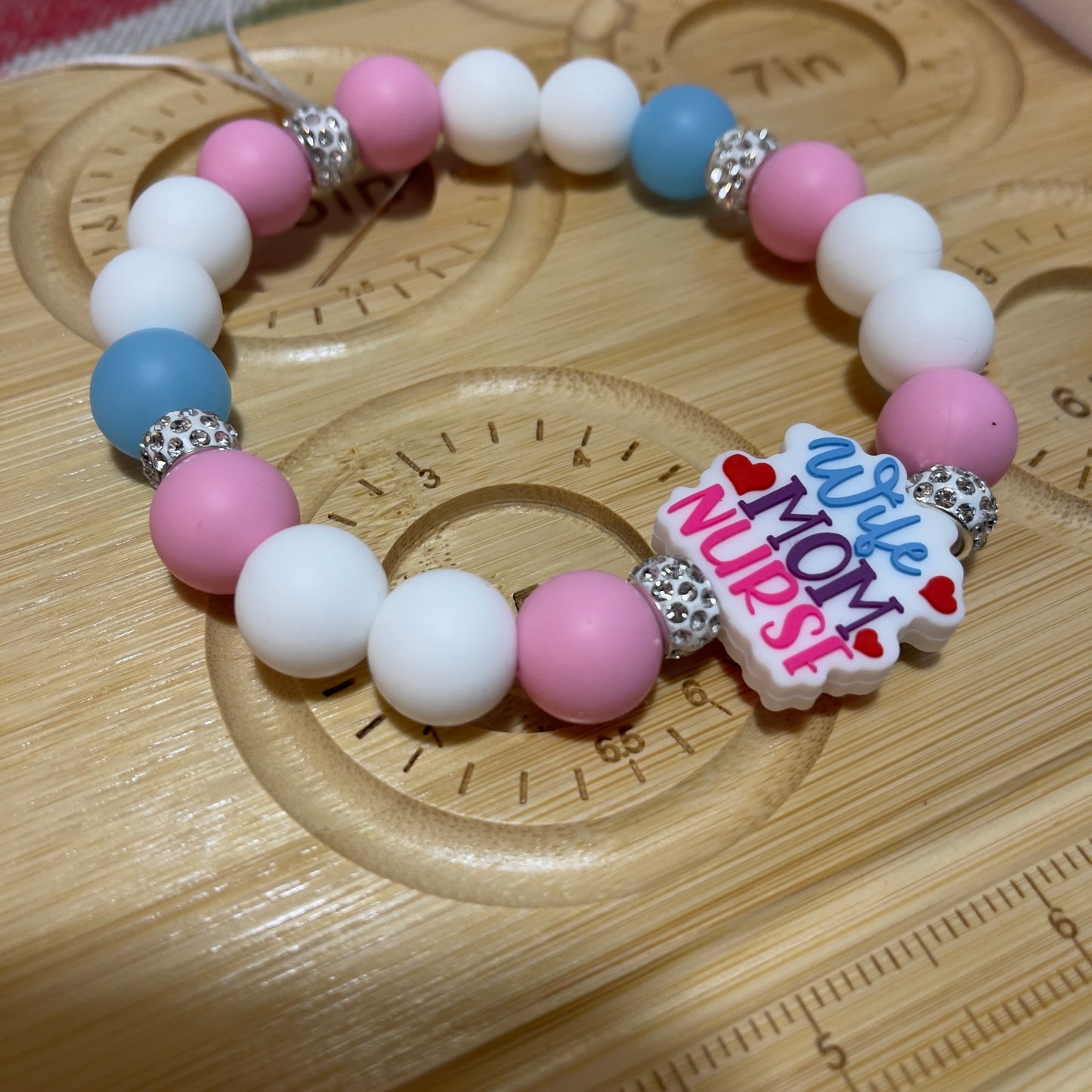 handmade wristlet silicone bead keychain for women