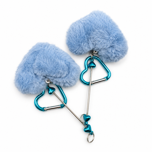 Fluffy Heart Keychains| Beaded Accessories