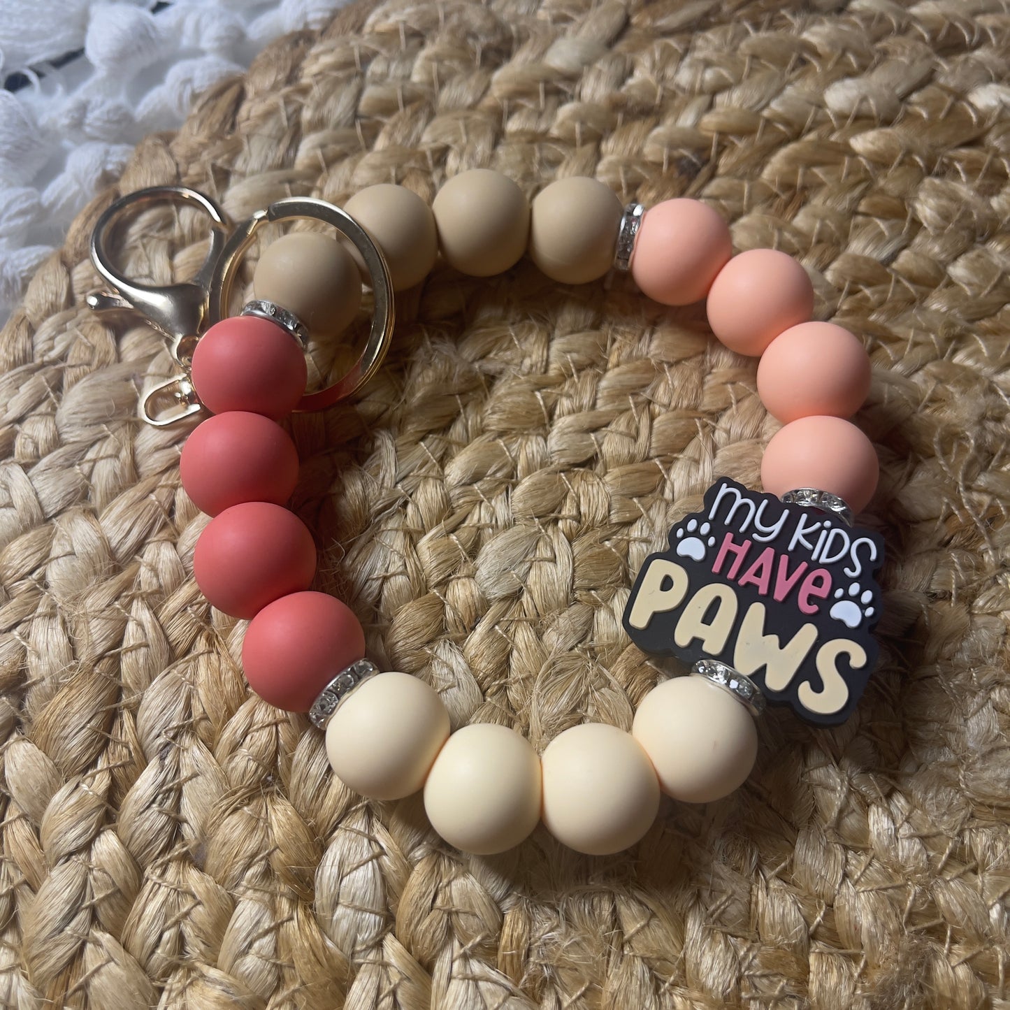 DIY keychain silicone beads wristlets custom made