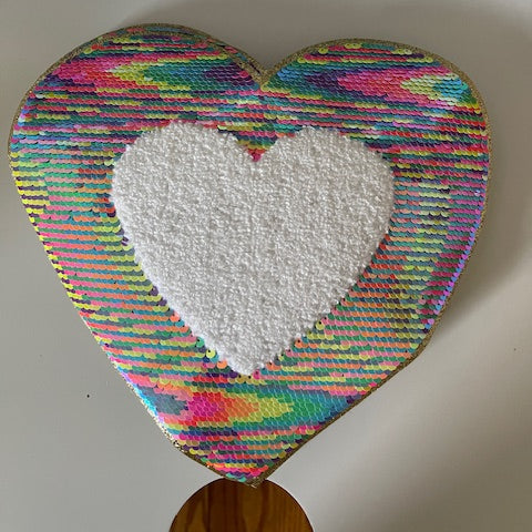 Heart Sequin Chenille Patch Simply Beads LLC