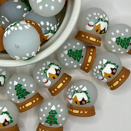 3D Snow Globe| Silicone Focal Bead