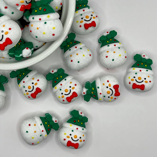 3D Confetti Snowman| Silicone Focal Bead