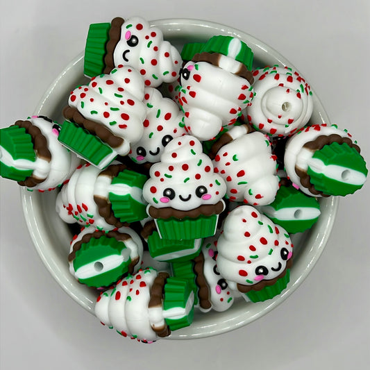 Holiday Cupcake| Silicone Focal Beads