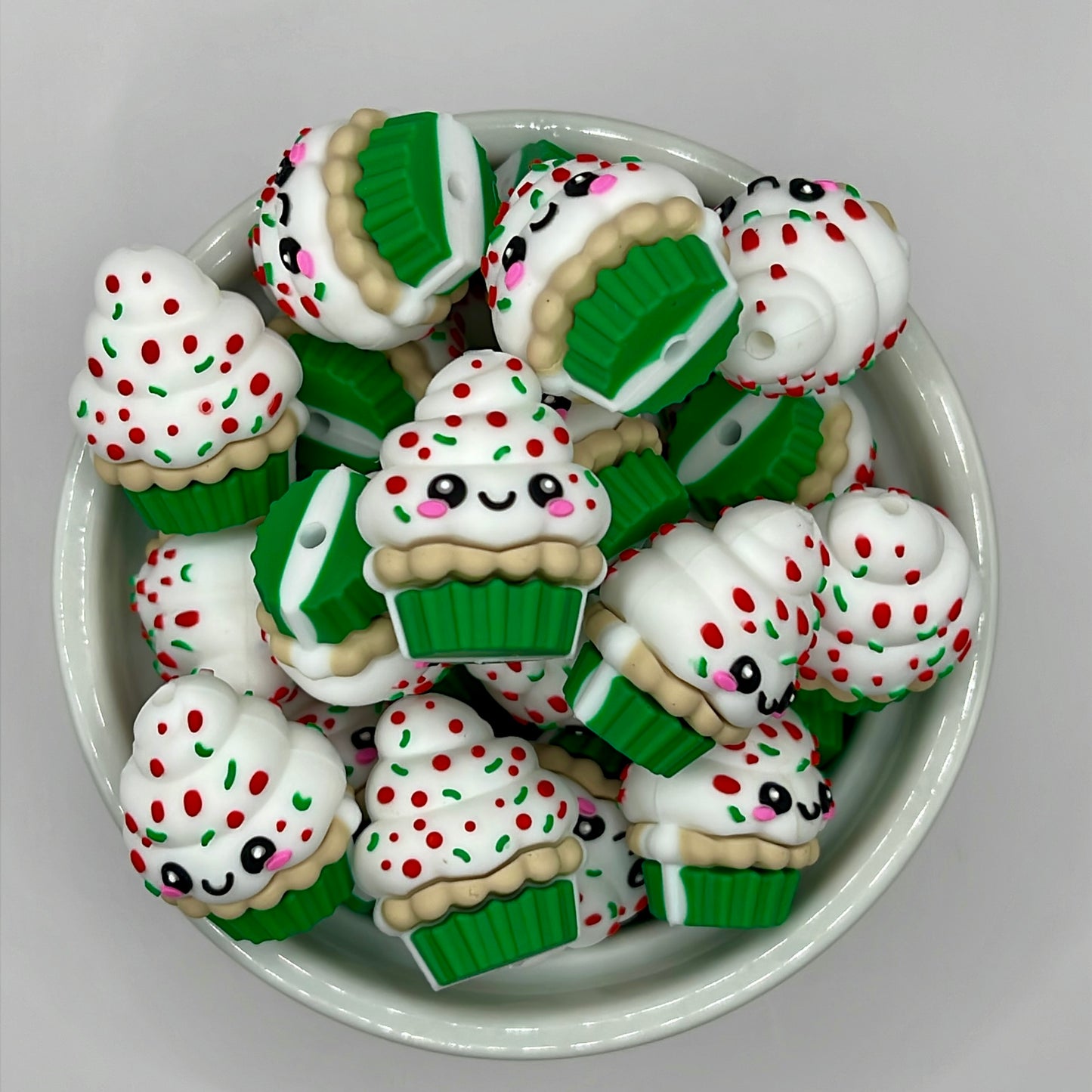 Holiday Cupcake| Silicone Focal Beads