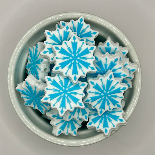 Blue Skyflake Focal| Silicone Focal Beads