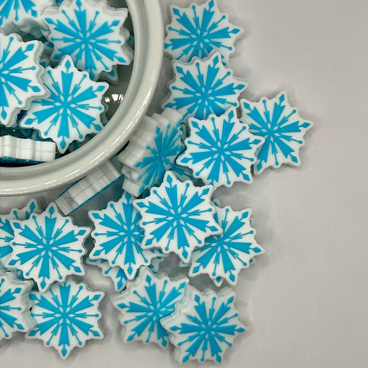 Blue Skyflake Focal| Silicone Focal Beads