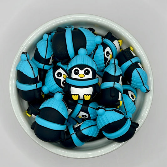 3D Blue Penguin| Silicone Focal Beads