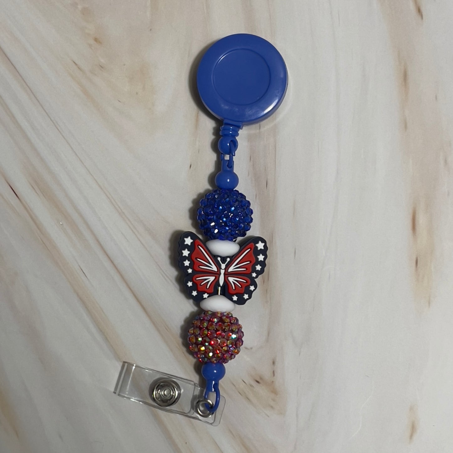 Patriotic Butterfly Beads| Silicone Focal Beads