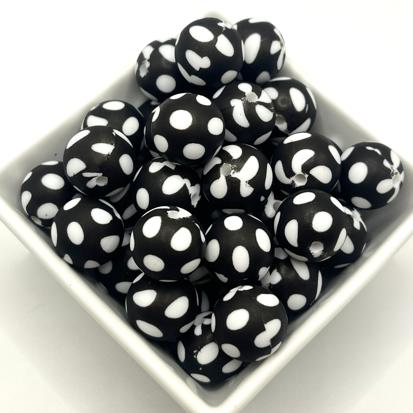 Black Tie Confetti- Silicone Printed Beads