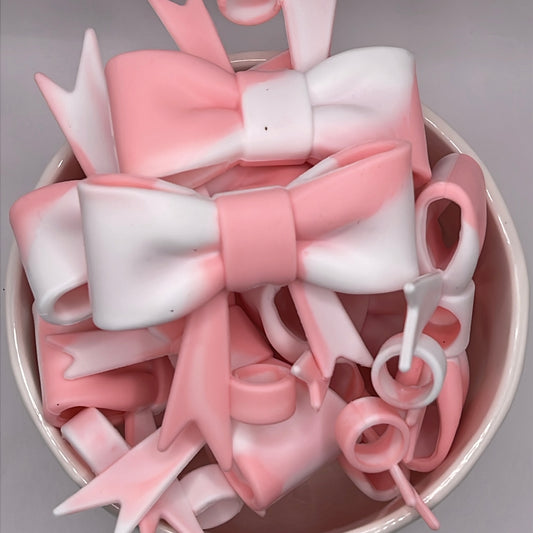 Pink Glazed Straw Topper| Silicone Topper