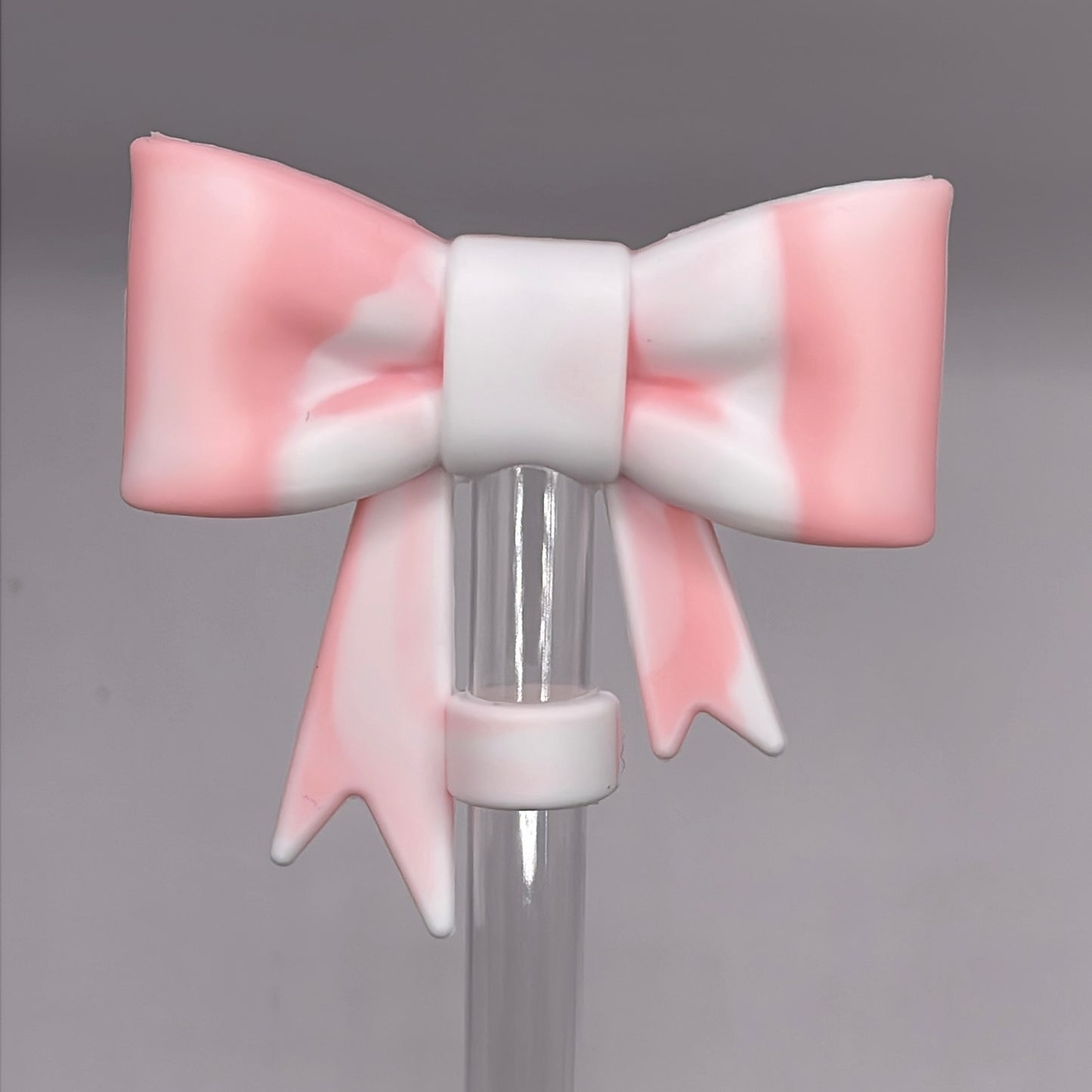 Pink Glazed Straw Topper| Silicone Topper