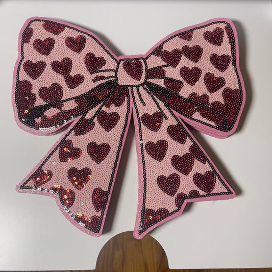 Red Heart Sequin Patch