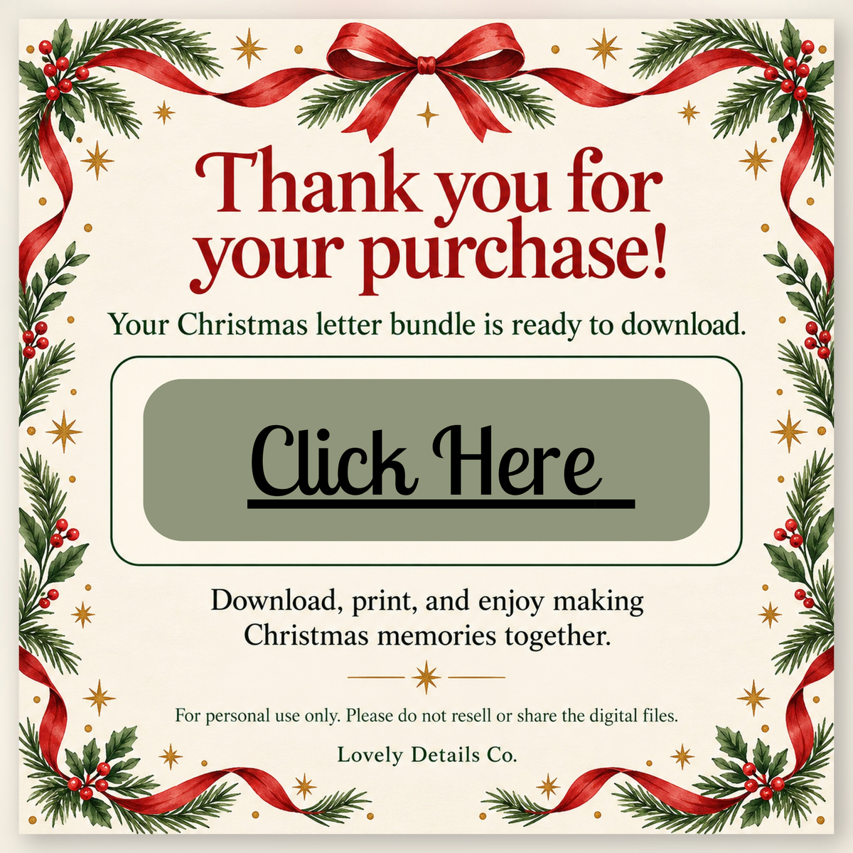 Three Christmas letter printables displayed in a layered paper mockup