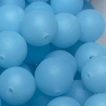 wholesale silicone beads transparent blue 15mm