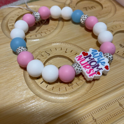 handmade wristlet silicone bead keychain for women