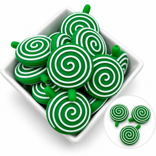 3D Green Peppermint- Silicone Focal Beads
