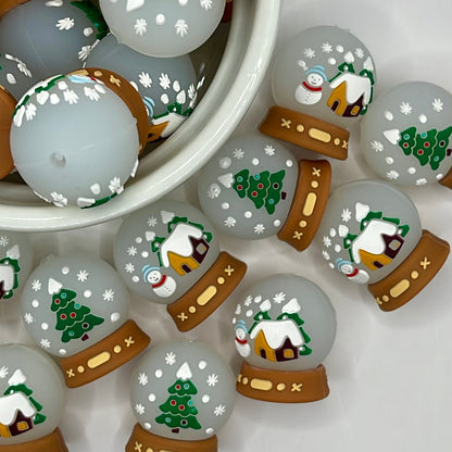 3D Snow Globe| Silicone Focal Bead