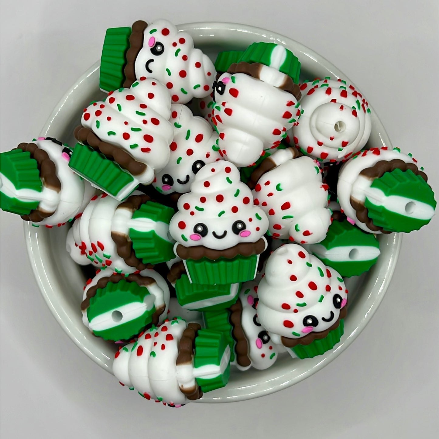 Holiday Cupcake| Silicone Focal Beads