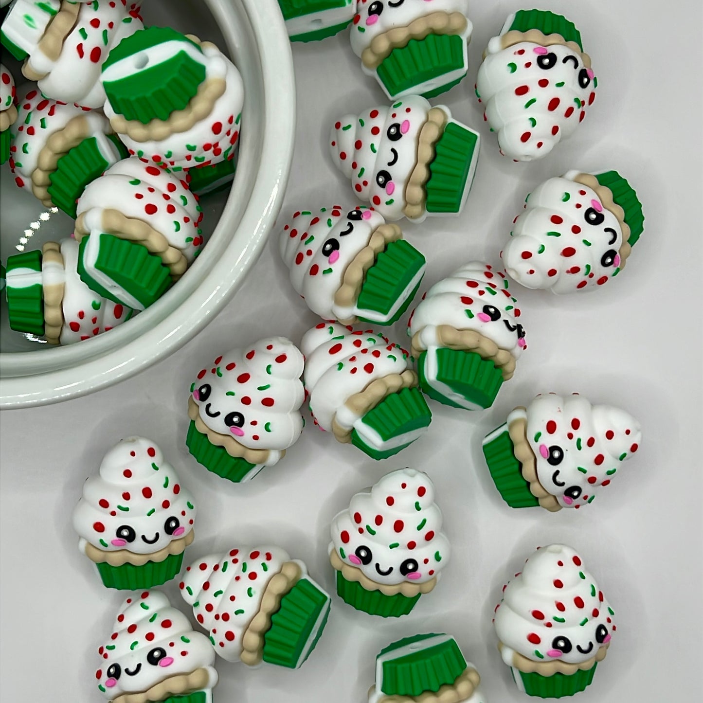 Holiday Cupcake| Silicone Focal Beads