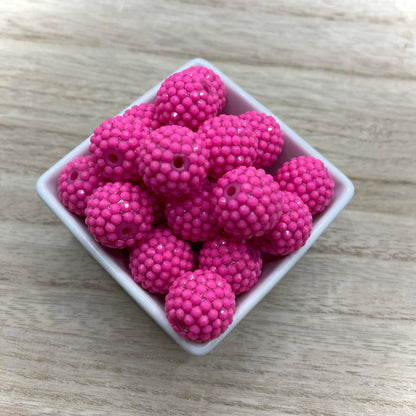 20mm Bubble Gum|Rhinestone Acrylic Beads