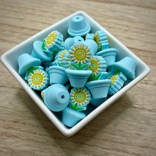 Garden Flower Pot| Silicone Focal Beads
