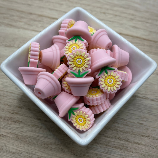 Garden Flower Pot| Silicone Focal Beads