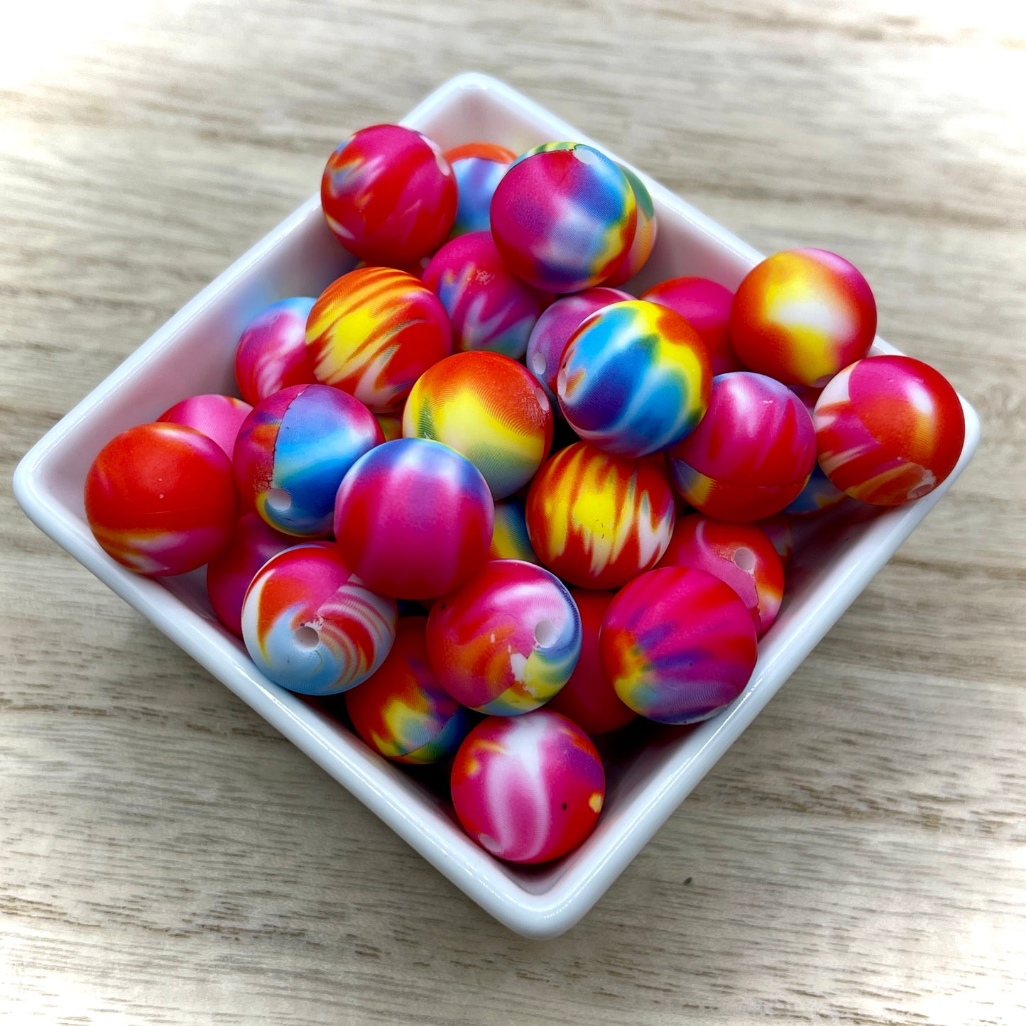 Retro Fire Printed| Printed Silicone Beads