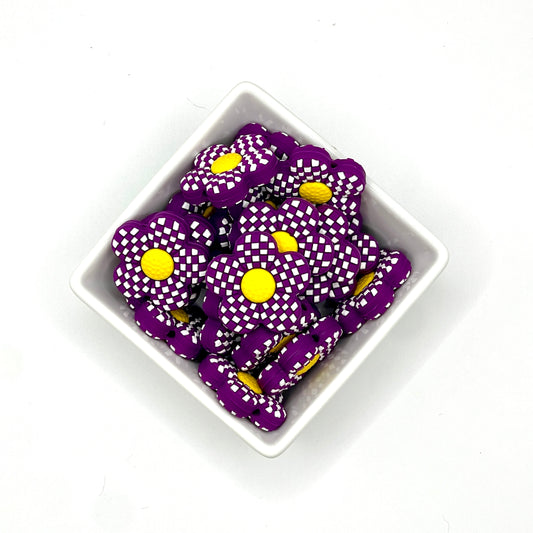 Daisy Checkered|Silicone Focal Beads