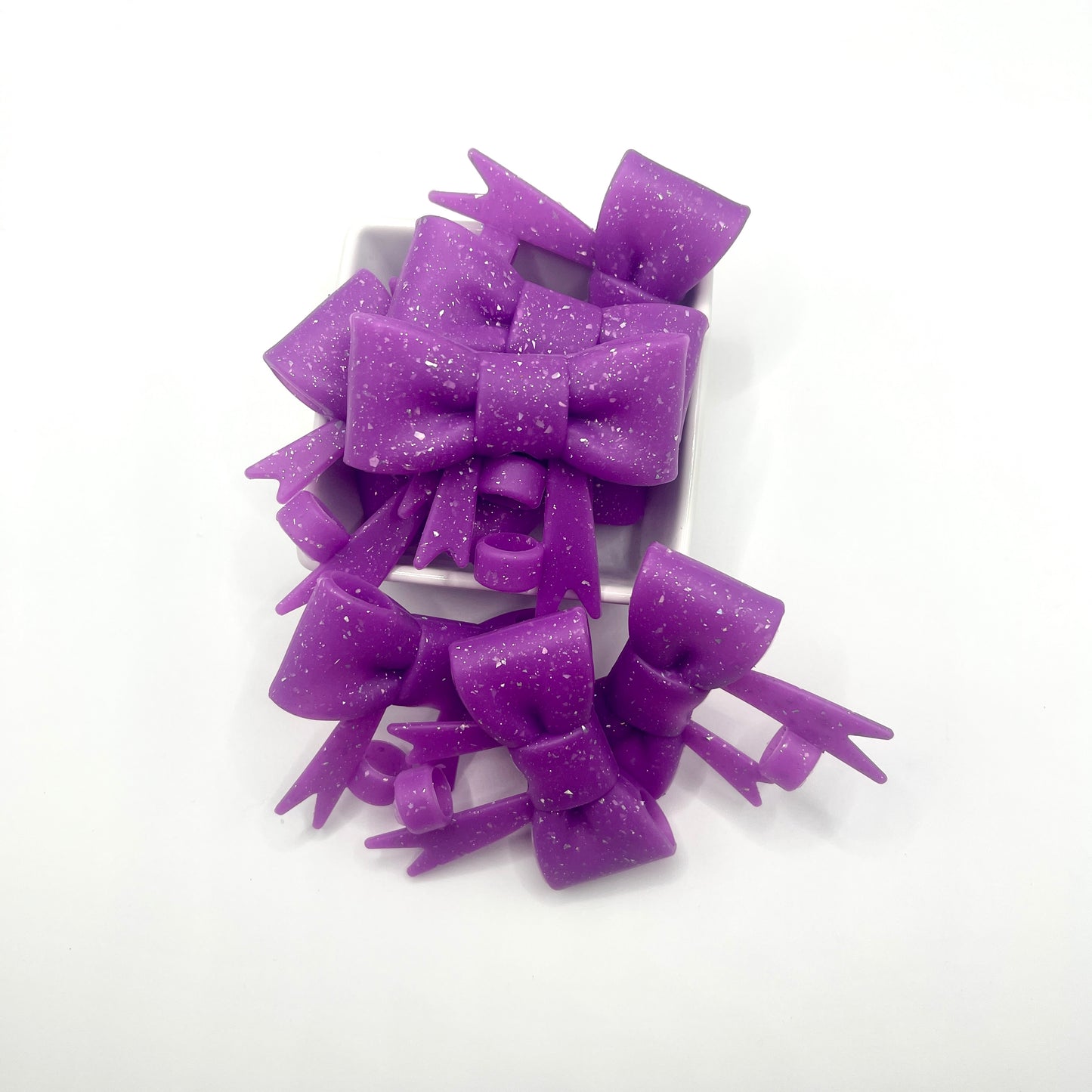 Purple Glitter| Straw Topper Bead