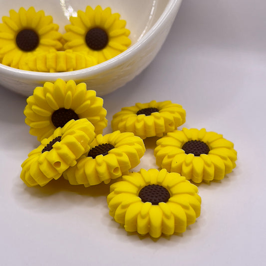 Daisy Flower Focal Beads| Silicone Focal Beads