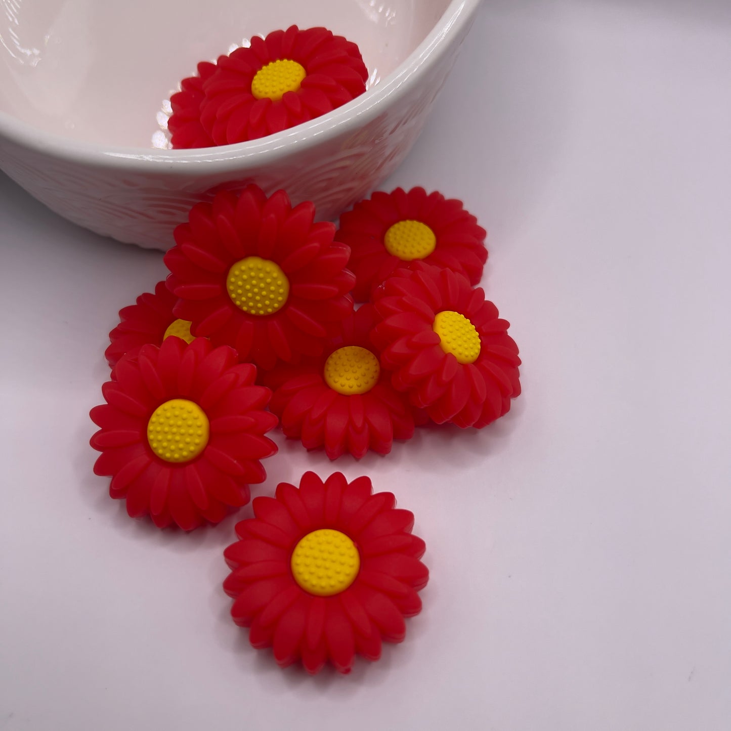 Daisy Flower Focal Beads| Silicone Focal Beads