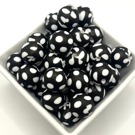 Black Tie Confetti- Silicone Printed Beads