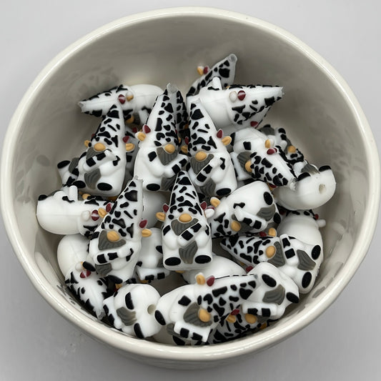 Cow Print Gnome Focal| Silicone Focal Beads