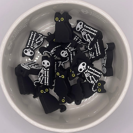 2-Side Black Cat Focal| Silicone Focal Beads
