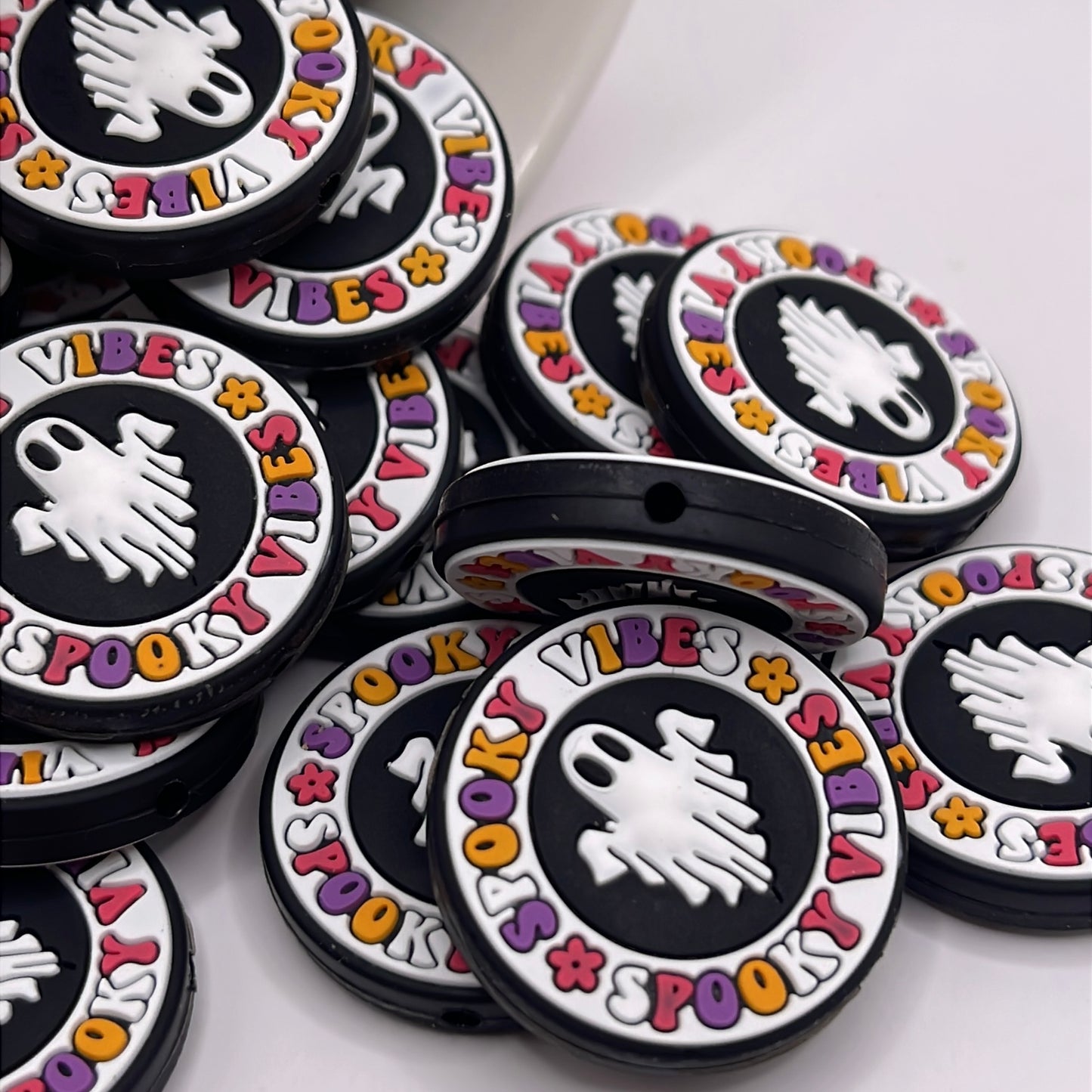 Spooky Vibes Ghost Focal Silicone Focal Beads