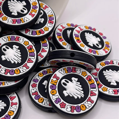 Spooky Vibes Ghost Focal Silicone Focal Beads