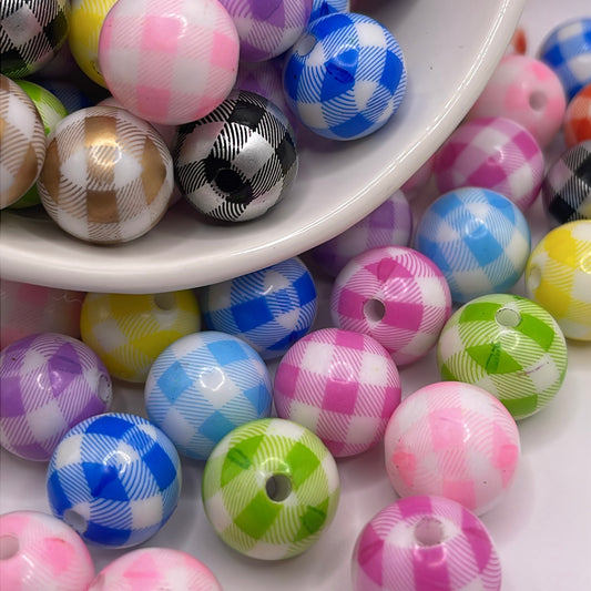 16mm Checker Acrylic| Acrylic Beads