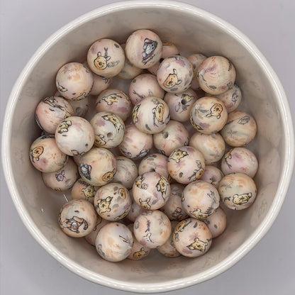 Pooh Printed Beads| Silicone Printed Beads