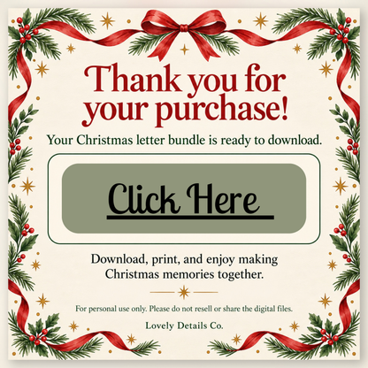 Three Christmas letter printables displayed in a layered paper mockup